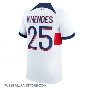 Paris Saint-Germain Nuno Mendes #25 Replik Auswärtstrikot 2023-24 Kurzarm